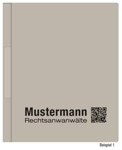 Hängehefter mit individuellem Druck, ReNo-VERTIC, 2 Abheftfalze, Tasche, grau