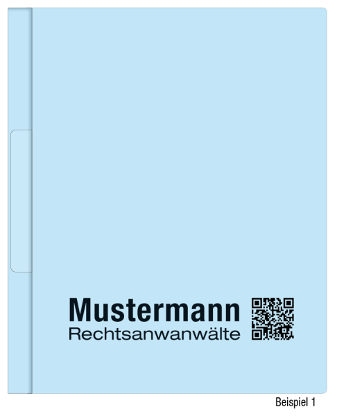 Hängehefter mit individuellem Druck, ReNo-VERTIC, 2 Abheftfalze, Tasche, hellblau