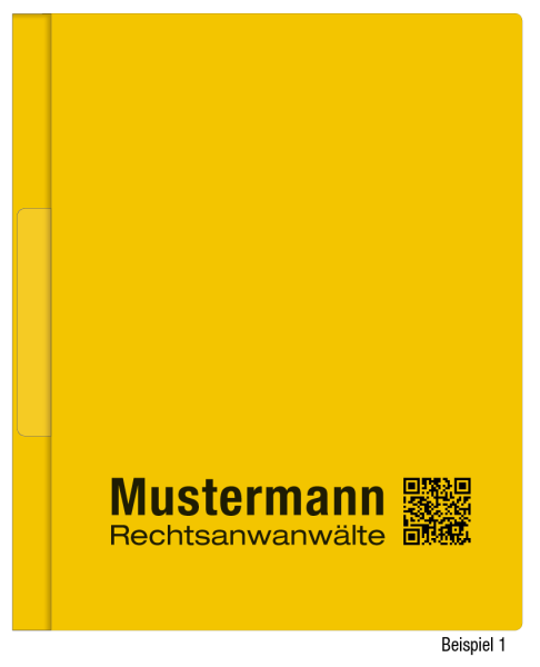 Hängehefter mit individuellem Druck, ReNo-VERTIC, 2 Abheftfalze, Tasche, maisgelb