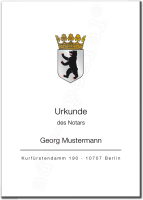 Urkundenumschläge BERLIN mit farbigem Landeswappen,...