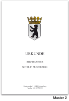 Urkundenumschläge BERLIN mit farbigem Landeswappen, 160 g/m², hochweiß