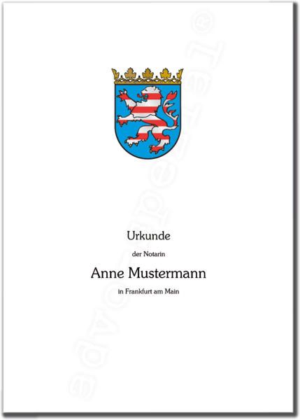 Urkundenumschläge HESSEN mit farbigem Landeswappen, 160 g/m², hochweiß