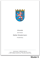 Urkundenumschläge HESSEN mit farbigem Landeswappen, 160 g/m², hochweiß