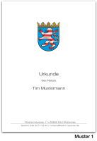 Urkundenumschläge HESSEN mit farbigem Landeswappen,...