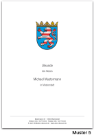 Urkundenumschläge HESSEN mit farbigem Landeswappen, 160 g/m², hochweiß