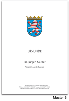 Urkundenumschläge HESSEN mit farbigem Landeswappen, 160 g/m², hochweiß