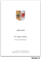 Urkundenumschläge MECKLENBURG-VORPOMMERN mit farbigem Landeswappen, 160 g/m², hochweiß