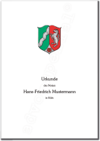 Urkundenumschläge NORDRHEIN-WESTFALEN mit farbigem...