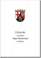 Urkundenumschläge RHEINLAND-PFALZ mit farbigem...