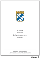 Urkundenumschläge BAYERN mit farbigem Landeswappen, 160 g/m², hochweiß