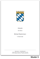 Urkundenumschläge BAYERN mit farbigem Landeswappen, 160 g/m², hochweiß