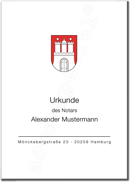 Urkunden-Deckblätter HAMBURG mit farbigem Landeswappen, DIN A4, 120 g/m², hochweiß