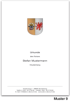 Urkunden-Deckblätter MECKLENBURG-VORPOMMERN mit farbigem Landeswappen, DIN A4, 120 g/m², hochweiß