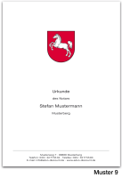 Urkunden-Deckblätter NIEDERSACHSEN mit farbigem Landeswappen, DIN A4, 120 g/m², hochweiß