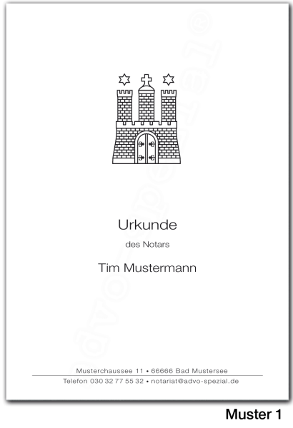 Urkundenumschläge HAMBURG mit schwarzem Landeswappen, 160 g/m², hochweiß