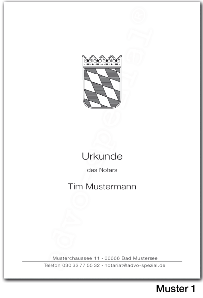Urkundenumschläge BAYERN mit schwarzem Landeswappen, 160 g/m², hochweiß
