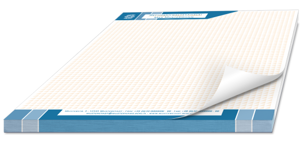 Kanzlei-Block individuell, DIN A4, 80 g/m², 50 Blatt