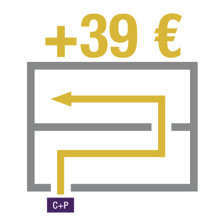 Zuschlag 39,00 Euro / CP-Möbel bis 99 kg, Anlieferung "frei Verwendungsstelle barrierefrei ohne Treppen"