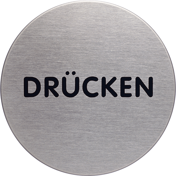 Hinweisschild DURABLE 4900-61, DRÜCKEN, 65 mm, Edelstahl, gebürstet, silber