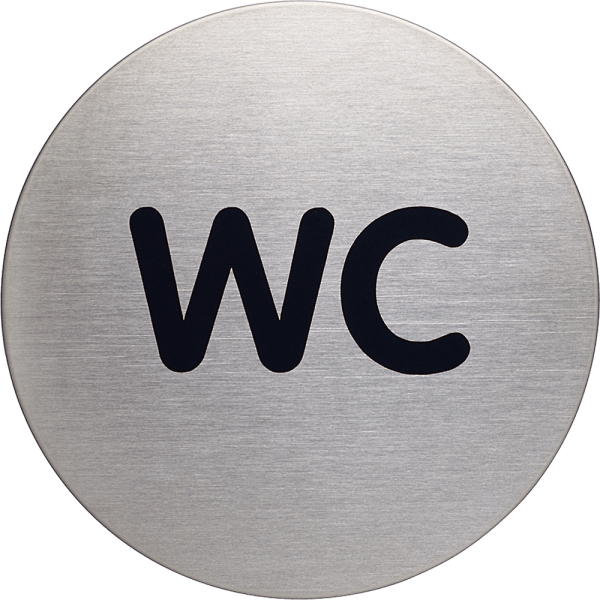 Hinweisschild DURABLE 4907-23,  WC, 83 mm, Edelstahl, gebürstet, silber