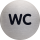 Hinweisschild DURABLE 4907-23,  WC, 83 mm, Edelstahl, gebürstet, silber