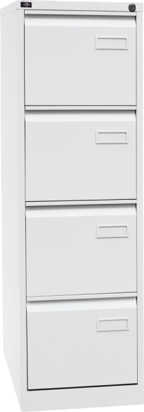 Hängeregistraturschrank BISLEY LIGHT, einbahnig, 4 Schübe, verkehrsweiß