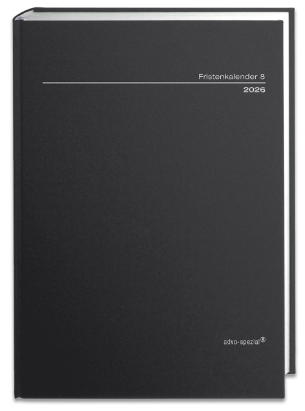 FK 8, Fristenkalender 2026, schwarz