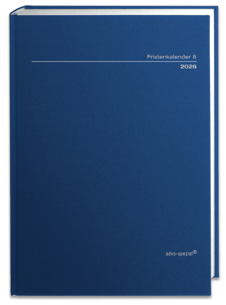 FK 8, Fristenkalender 2026, blau