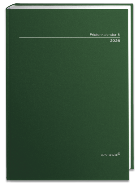 FK 8, Fristenkalender 2026, grün