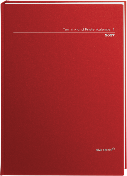 TK 1, Termin- und Fristenkalender 2027, rot [Vorbestellung]