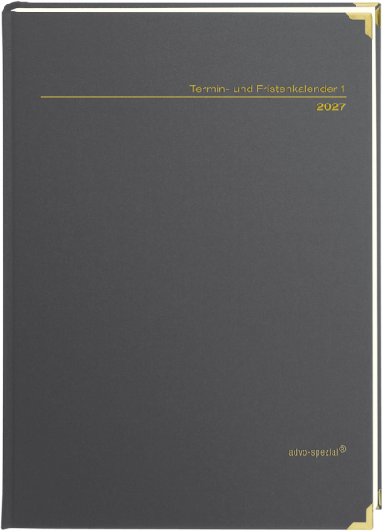 TK 1, Termin- und Fristenkalender 2027 Premium, schwarz mit Goldprägung [Vorbestellung]
