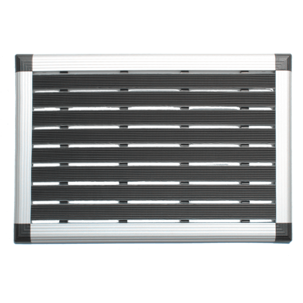 Eingangsmatte Doortex® Alumat, 40 x 60 cm, für den Außenbereich, alu/schwarz