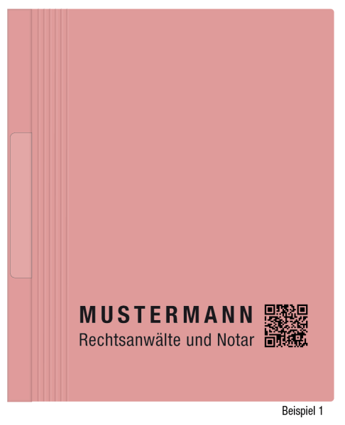 Hängehefter mit individuellem Druck, ReNo-VERTIC, 2 Abheftfalze, Tasche, rosa