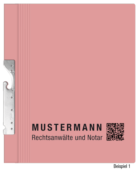 Pendelhefter mit individuellem Druck, ReNo-Serie, 1 Abheftvorrichtung, Linksheftung, Tasche, rosa