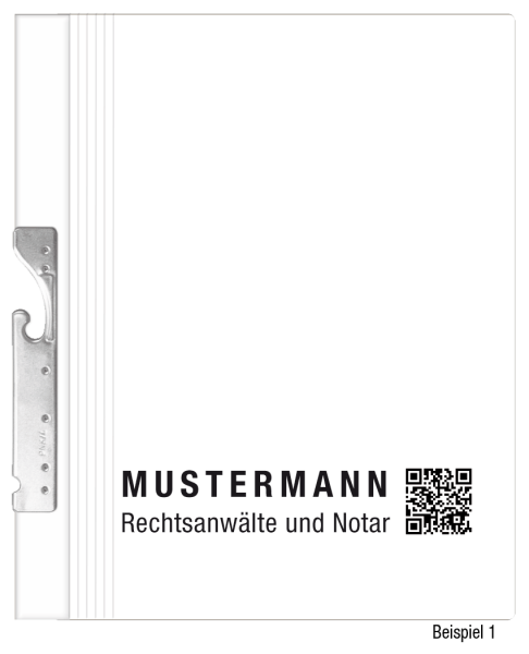 Pendelhefter mit individuellem Druck, ReNo-Serie, 2 Abheftvorrichtungen, Linksheftung, Tasche, weiß