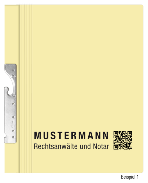 Pendelhefter mit individuellem Druck, ReNo-Serie, 2 Abheftvorrichtungen, Linksheftung, Tasche, hellgelb