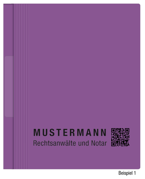 Hängehefter mit individuellem Druck, ReNo-VERTIC, 2 Abheftfalze, Tasche, violett