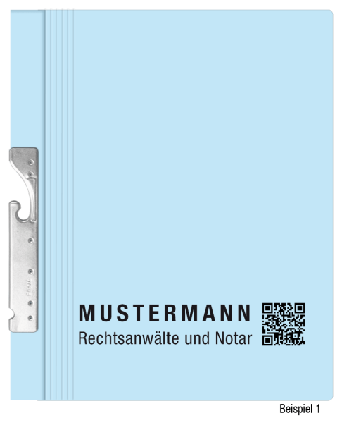 Pendelhefter mit individuellem Druck, ReNo-Serie, 1 Abheftvorrichtung, Rechtsheftung, Tasche, hellblau