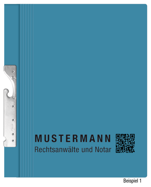 Pendelhefter mit individuellem Druck, ReNo-Serie, 2 Abheftvorrichtungen, Rechtsheftung, Tasche, blau