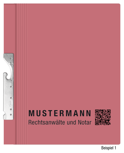 Pendelhefter mit individuellem Druck, ReNo-Serie, 2 Abheftvorrichtungen, Rechtsheftung, Tasche, hellrot