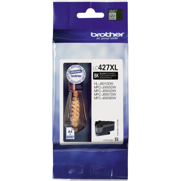 Brother Tintenpatrone Originalzubehör LC-427XLBK ca. 6.000 Seiten schwarz
