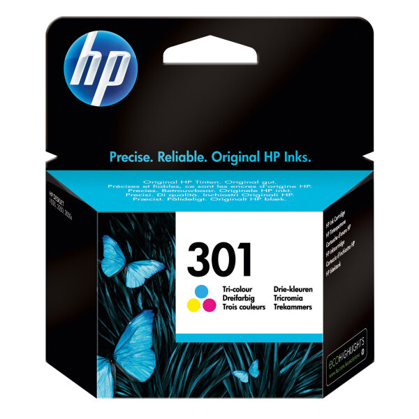 HP Tintenpatrone Originalzubehör 301 ca. 150 Seiten mehrfarbig 3ml