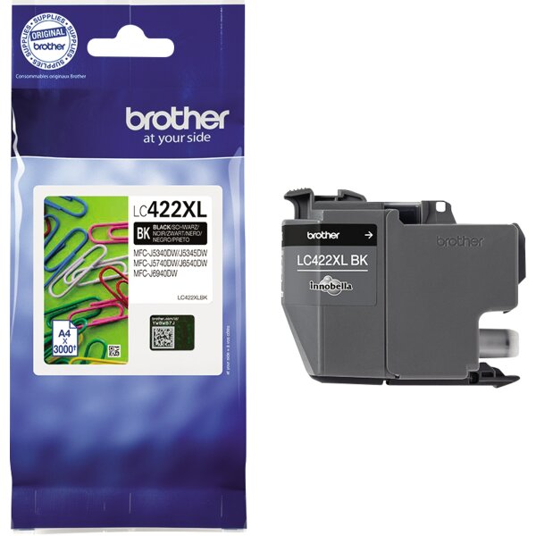 Brother Tintenpatrone Originalzubehör LC-422XLBK ca. 3.000 Seiten schwarz