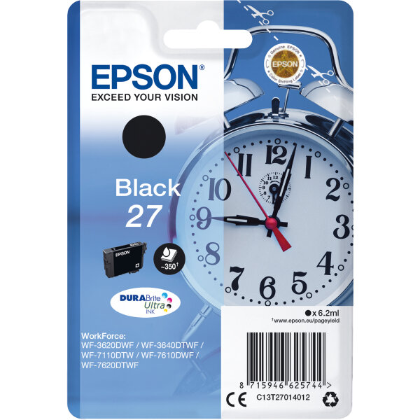 Epson Tintenpatrone Originalzubehör 27 ca. 350 Seiten schwarz 6,2ml