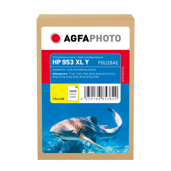 AgfaPhoto Tintenpatrone kein Originalzubehör Kompatibel mit: HP 953XL ca. 1.450 Seiten gelb 20ml