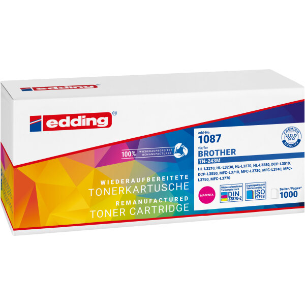 edding Toner kein Originalzubehör Kompatibel mit: Brother TN-243M ca. 1.000 Seiten magenta