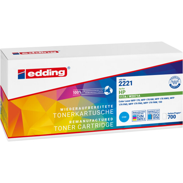 edding Toner kein Originalzubehör Kompatibel mit: HP 117A EDD-2221 ca. 700 Seiten cyan