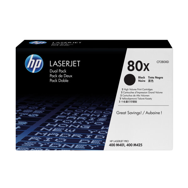 HP Toner Originalzubehör 80X ca. 2 x 6.900 Seiten schwarz 2 St./Pack.