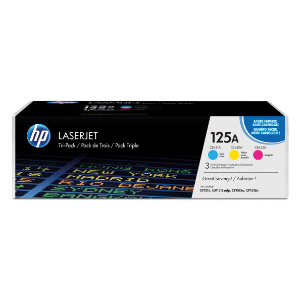 HP Toner Originalzubehör 125A ca. 3 x 1.400 Seiten cyan, magenta, gelb 3 St./Pack.