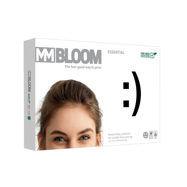 MM BLOOM Kopierpapier Essential DIN A4 80g/m² elementar chlorfrei gebleicht weiß 500 Bl./Pack.